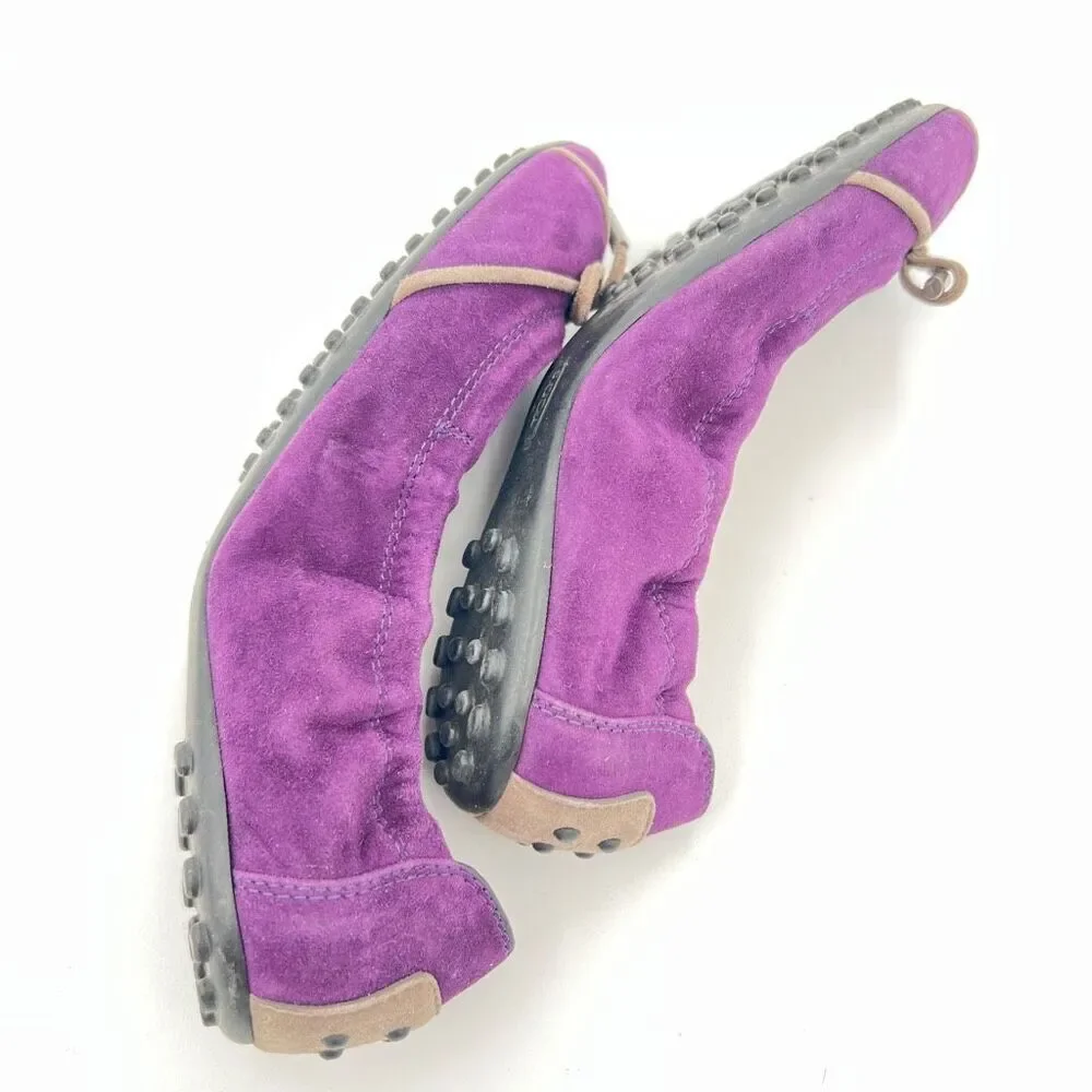 TOD'S | Suede Plain Leather Ballet Flat Shoes Women’s size 6 Purple Comfort $495